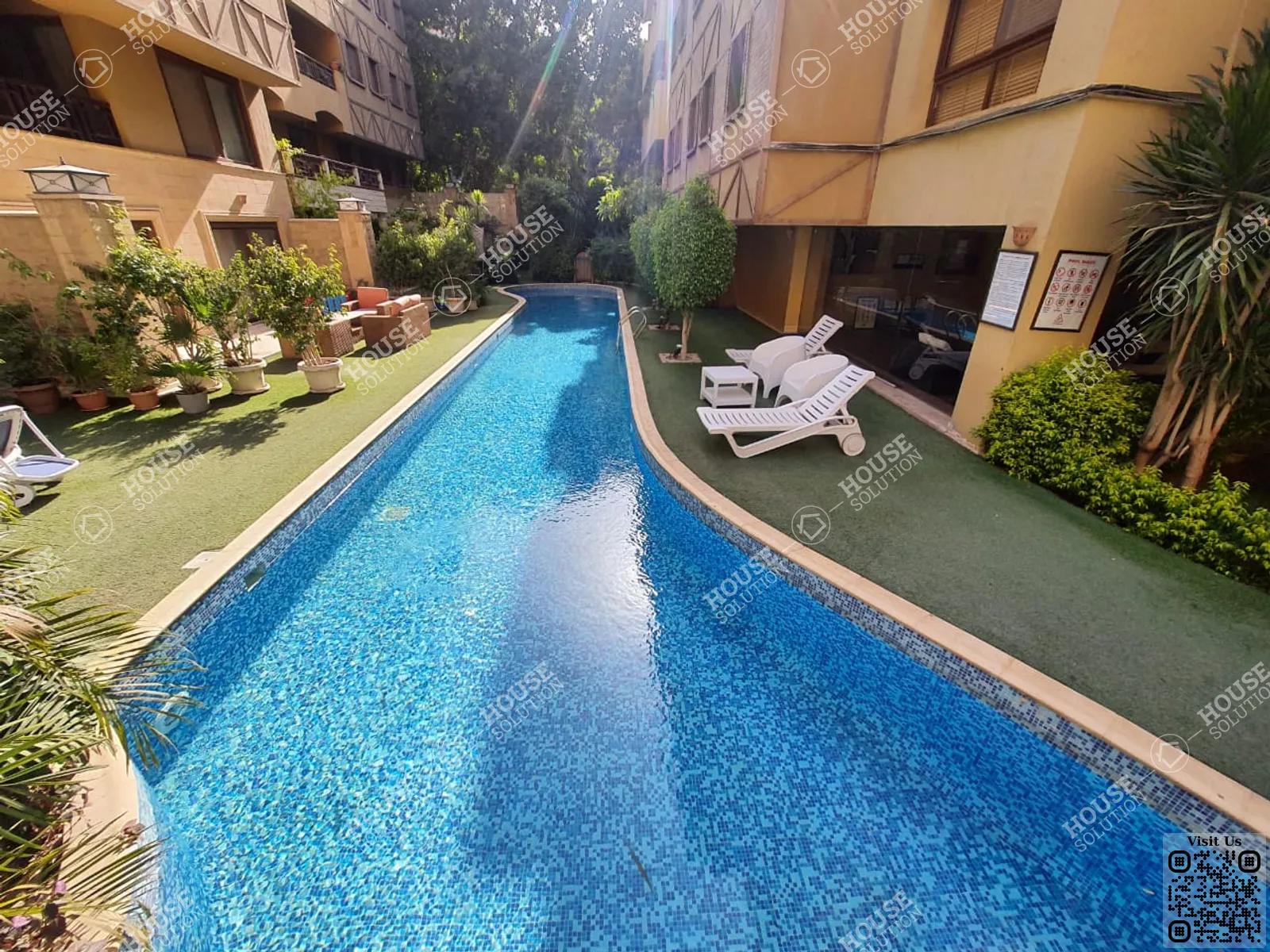 SHARED SWIMMING POOL  @ Apartments For Rent In Maadi Maadi Sarayat Area: 180 m² consists of 3 Bedrooms 3 Bathrooms Furnished 5 stars #5499-1