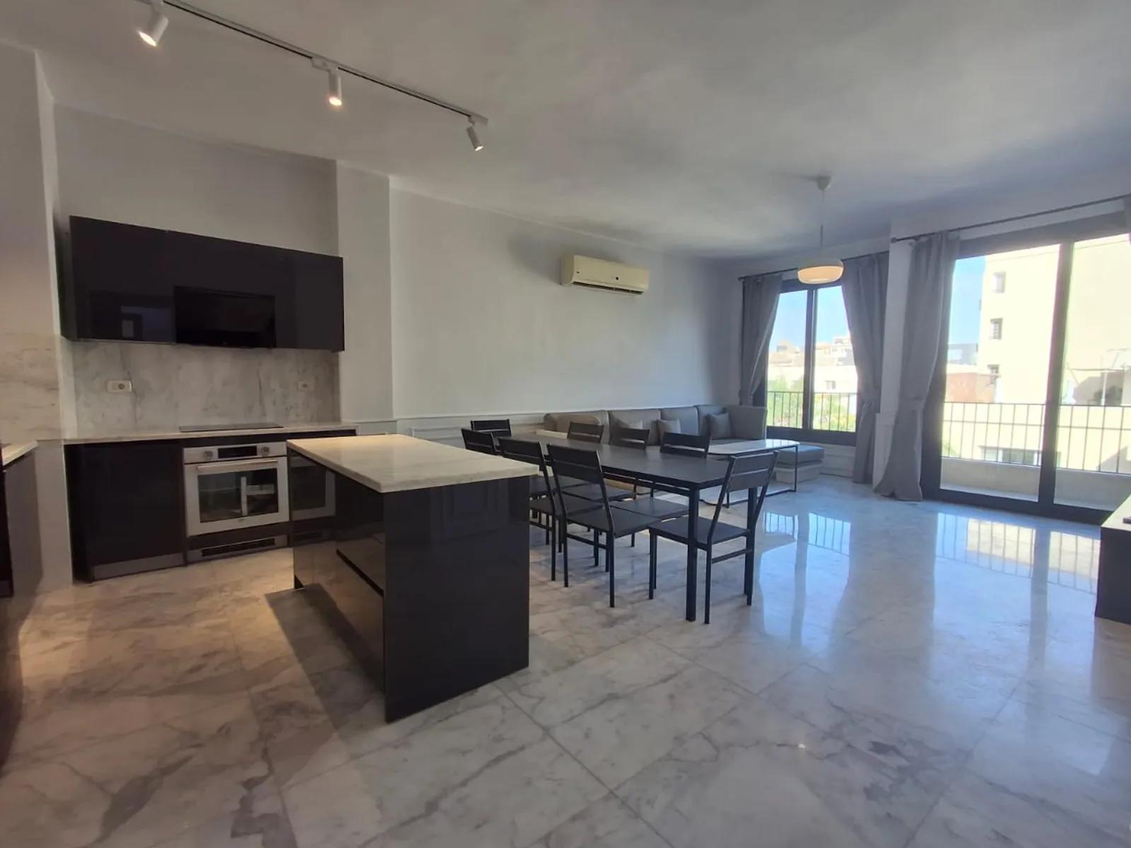 KITCHEN  @ Apartments For Rent In Maadi Maadi Sarayat Area: 120 m² consists of 2 Bedrooms 2 Bathrooms Modern furnished 5 stars #6004-0