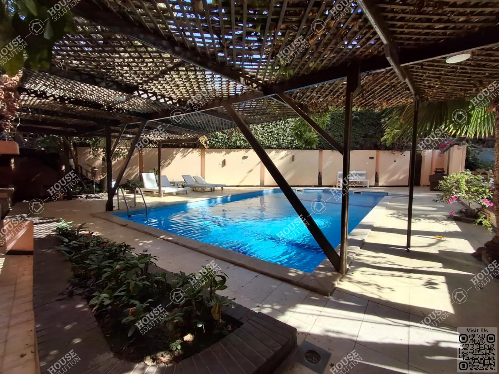 SHARED SWIMMING POOL  @ Apartments For Rent In Maadi Maadi Sarayat Area: 200 m² consists of 4 Bedrooms 4 Bathrooms Furnished 5 stars #6077-0