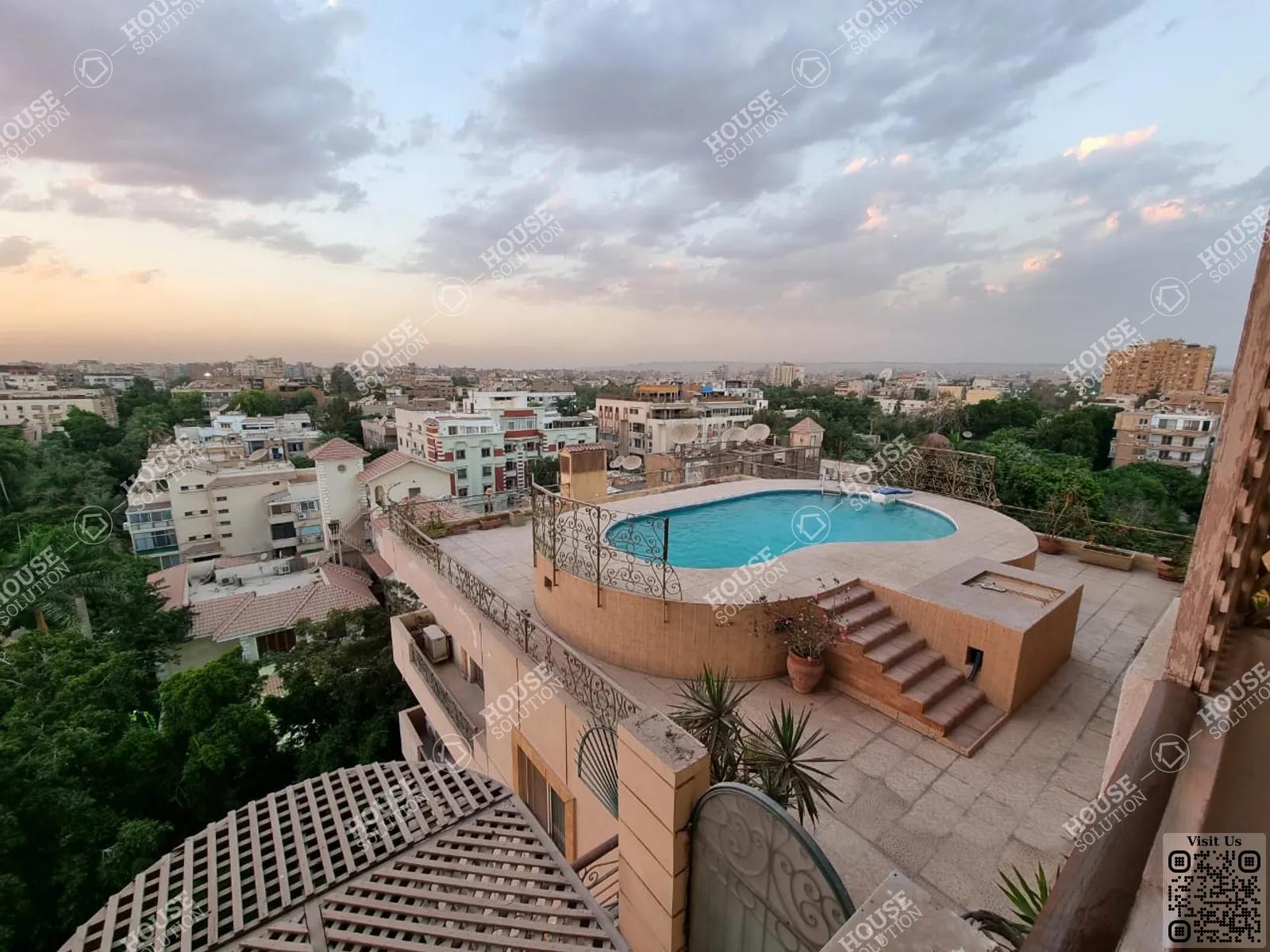 SHARED SWIMMING POOL  @ Apartments For Rent In Maadi Maadi Sarayat Area: 200 m² consists of 4 Bedrooms 2 Bathrooms Furnished 5 stars #5081-1