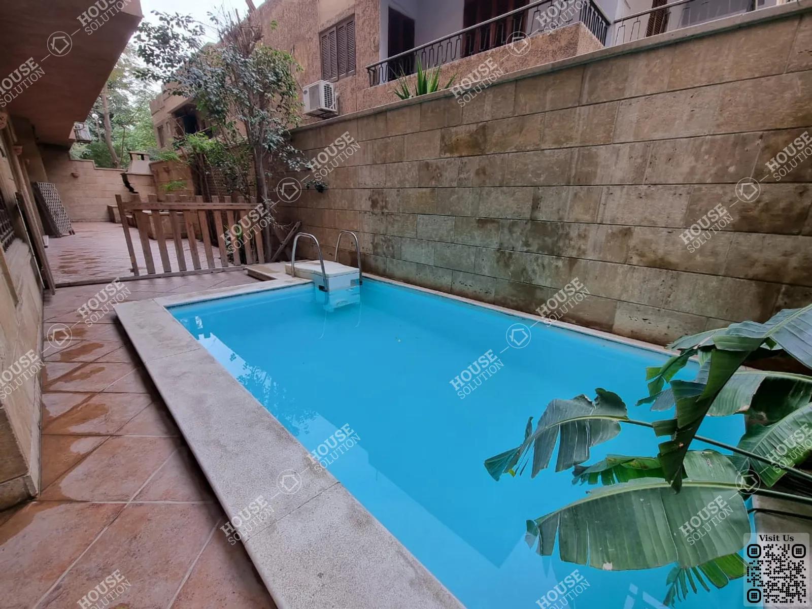 PRIVATE SWIMMING POOL  @ Ground Floors For Rent In Maadi Maadi Degla Area: 400 m² consists of 5 Bedrooms 4 Bathrooms Semi furnished 5 stars #5689-0